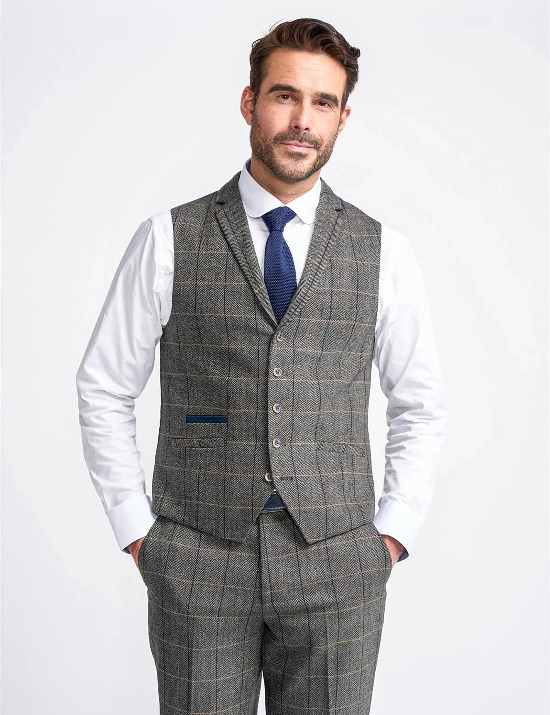 Albert Grey Tweed Weste: Stilvoller Schach-Look für den Gentleman, der Individualität liebt!